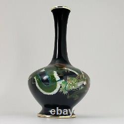 Antique Japanese Ginbari Cloisonne Bottleneck Vase, Meiji Period, 7.25 inches