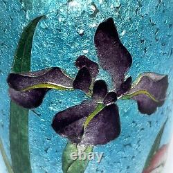 Antique Japanese Ginbari Cloisonné Enamel Turquoise Vase 6 in