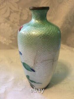 Antique Japanese Ginbari Silver Wire Cloisonné Vase 5.75 X 2.5 Meiji/Taisho