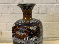 Antique Japanese Large Cloisonne Vase with Dragon Phoenix & Floral Decoration