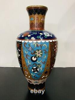 Antique Japanese Meiji Cloisonné Enamel 8 inch Vase 19th Century