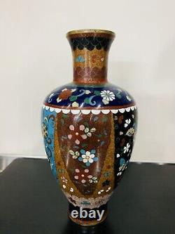 Antique Japanese Meiji Cloisonné Enamel 8 inch Vase 19th Century