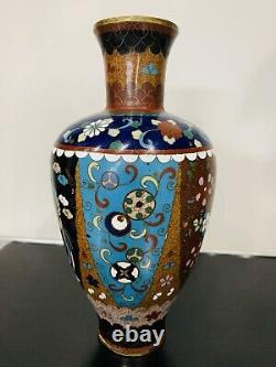 Antique Japanese Meiji Cloisonné Enamel 8 inch Vase 19th Century