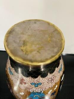 Antique Japanese Meiji Cloisonné Enamel 8 inch Vase 19th Century