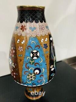 Antique Japanese Meiji Cloisonné Enamel 8 inch Vase 19th Century