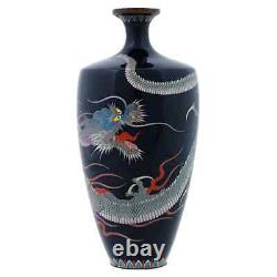 Antique Japanese Meiji Cloisonne Enamel Dragon Vase