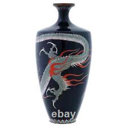 Antique Japanese Meiji Cloisonne Enamel Dragon Vase