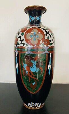 Antique Japanese Meiji Cloisonné Enamel Ginbari 7 Inch Vase 19th Century