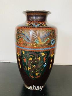 Antique Japanese Meiji Cloisonné Enamel Ginbari 7 Inch Vase 19th Century