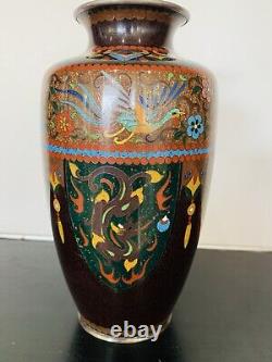 Antique Japanese Meiji Cloisonné Enamel Ginbari 7 Inch Vase 19th Century