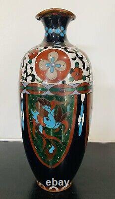 Antique Japanese Meiji Cloisonné Enamel Ginbari 7 Inch Vase 19th Century