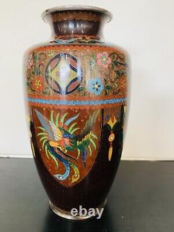 Antique Japanese Meiji Cloisonné Enamel Ginbari 7 Inch Vase 19th Century