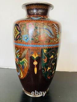 Antique Japanese Meiji Cloisonné Enamel Ginbari 7 Inch Vase 19th Century