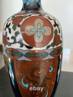 Antique Japanese Meiji Cloisonné Enamel Ginbari 7 Inch Vase 19th Century