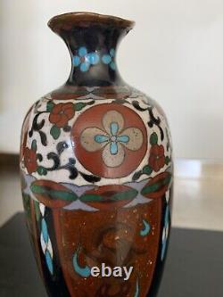 Antique Japanese Meiji Cloisonné Enamel Ginbari 7 Inch Vase 19th Century