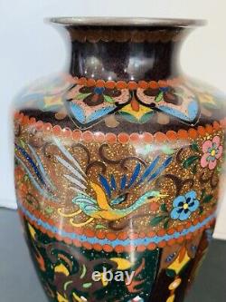 Antique Japanese Meiji Cloisonné Enamel Ginbari 7 Inch Vase 19th Century