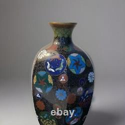 Antique Japanese Meiji Cloisonné Enamel Ginbari Vase 6