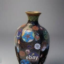 Antique Japanese Meiji Cloisonné Enamel Ginbari Vase 6