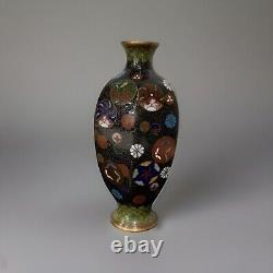 Antique Japanese Meiji Cloisonné Enamel Ginbari Vase 6