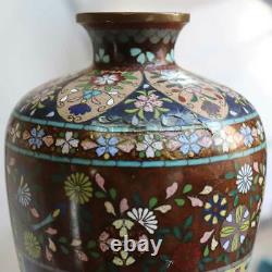Antique Japanese Meiji Cloisonne Enamel Goldstone Baluster Bud Vase c. 1900