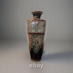 Antique Japanese Meiji Cloisonné Enamel Phonex Drygon Gold Dust Ginbari Vase