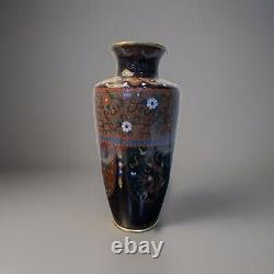 Antique Japanese Meiji Cloisonné Enamel Phonex Drygon Gold Dust Ginbari Vase