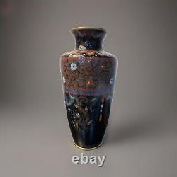 Antique Japanese Meiji Cloisonné Enamel Phonex Drygon Gold Dust Ginbari Vase