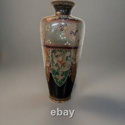 Antique Japanese Meiji Cloisonné Enamel Phonex Drygon Gold Dust Ginbari Vase