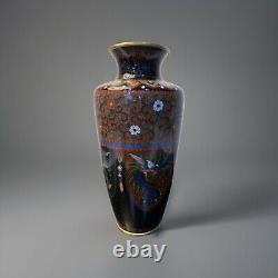 Antique Japanese Meiji Cloisonné Enamel Phonex Drygon Gold Dust Ginbari Vase