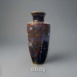 Antique Japanese Meiji Cloisonné Enamel Phonex Drygon Gold Dust Ginbari Vase