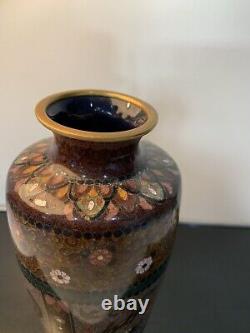 Antique Japanese Meiji Cloisonné Enamel Phonex Drygon Gold Dust Ginbari Vase