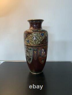 Antique Japanese Meiji Cloisonné Enamel Phonex Drygon Gold Dust Ginbari Vase