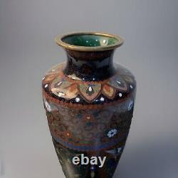 Antique Japanese Meiji Cloisonné Enamel Phonex Drygon Gold Dust Ginbari Vase