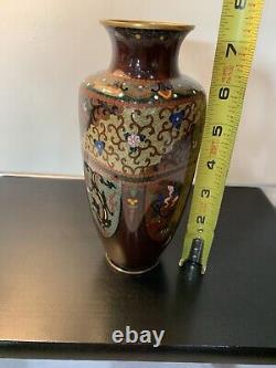 Antique Japanese Meiji Cloisonné Enamel Phonex Drygon Gold Dust Ginbari Vase