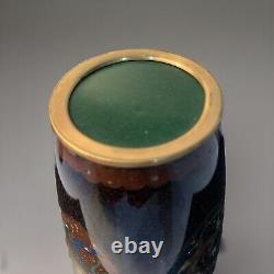 Antique Japanese Meiji Cloisonné Enamel Phonex Drygon Gold Dust Ginbari Vase