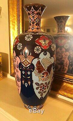 Antique Japanese Meiji Cloisonné Enamel Vase 12