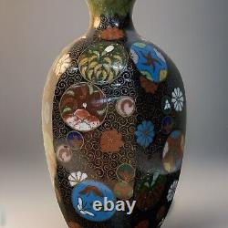 Antique Japanese Meiji Cloisonné Enamel Vase 6 Inches