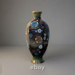 Antique Japanese Meiji Cloisonné Enamel Vase 6 Inches