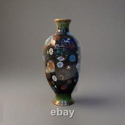 Antique Japanese Meiji Cloisonné Enamel Vase 6 Inches