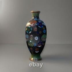 Antique Japanese Meiji Cloisonné Enamel Vase 6 Inches