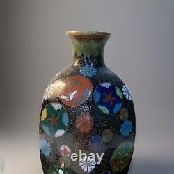 Antique Japanese Meiji Cloisonné Enamel Vase 6 Inches