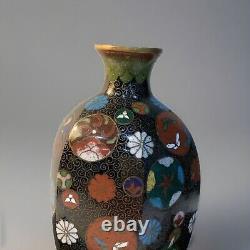 Antique Japanese Meiji Cloisonné Enamel Vase 6 Inches