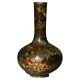 Antique Japanese Meiji Cloisonne Enameled Vase With Allover Floral Design, 19thc