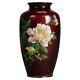 Antique Japanese Meiji Cloisonne Enameled Vase With Floral Design C1920