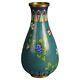 Antique Japanese Meiji Cloisonne Enameled Vase With Flowers C1920