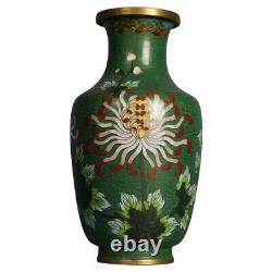 Antique Japanese Meiji Cloisonne Floral Enameled Vase C1920