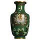 Antique Japanese Meiji Cloisonne Floral Enameled Vase C1920