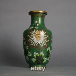 Antique Japanese Meiji Cloisonne Floral Enameled Vase C1920