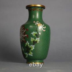 Antique Japanese Meiji Cloisonne Floral Enameled Vase C1920