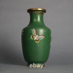 Antique Japanese Meiji Cloisonne Floral Enameled Vase C1920